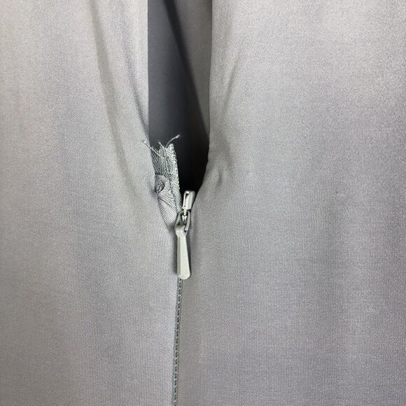 ALFRED SUNG Platinum Light Blue Jersey Sateen Mikado Long Gown with Sash Size 0 - Picture 11 of 11